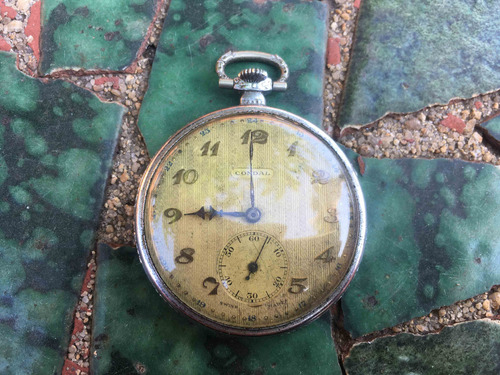 Antiguo Reloj De Bolsillo Condal Para Hacer Andar Plateado (Usado)