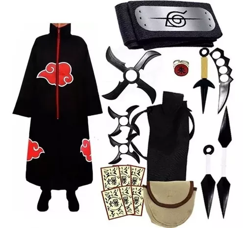 Fantasia Sasuke Uchiha Infantil Kit+bandana+kunai+shuriken