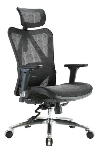 Silla de escritorio Túsilla.cl Salónica ergonómica negra con tapizado de malla
