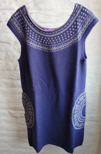 Vestido Azul Jumper Tejido. Marca Northfields. Talle 2/m