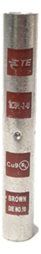 Conector Tope Ponchable,cu, Cañon Largo,cal.1/0(pack 10 Pzs)