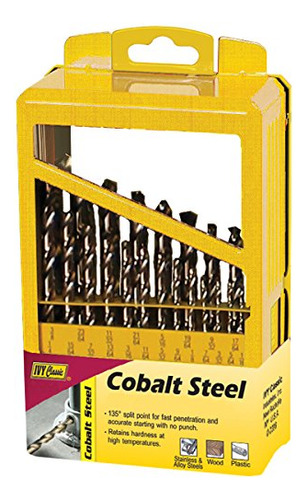 Ivy Classic 04193 21-piece Cobalt Steel Drill Bit Set, 135-d