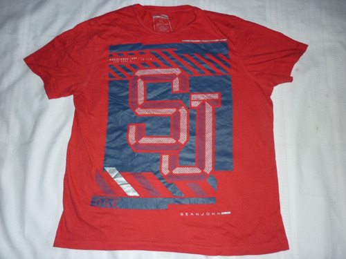 L Remera Sean John Algodon Talle Xl  Rojo Big Logo Art 77032