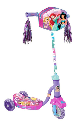 Scooter Apache 3 Ruedas Bolsa Y Luces Princesas Disney +4