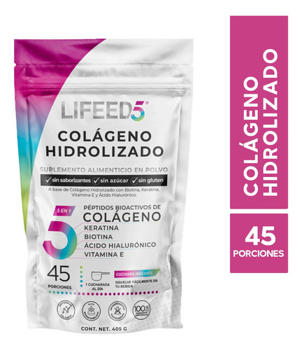 Suplemento en polvo Lifeed5 Lifeed Beauty Colágeno Hidrolizado colágeno hidrolizado en doypack de 405g