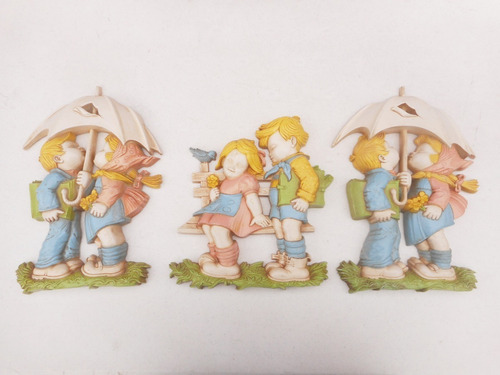 3 Figuras Decorativas De Niños Vintage Homco