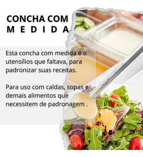 Concha Com Medida 44 Ml Em Aço Inox Profissional De Cozinha
