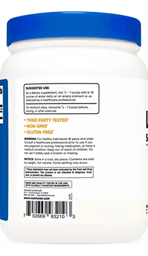 Suplemento Nutricost De L-leucina Pura En Polvo, 500 G