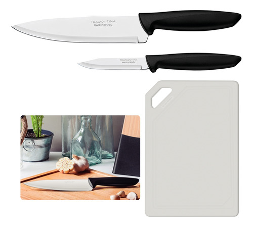 Combo De 3pcs Plenus Facas Sushi Facil De Limpar Com Tabua