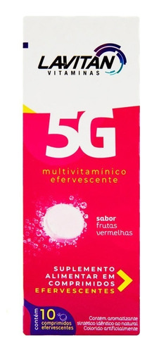 Lavitan 5g Sabor Frutas Vermelha 10 Comprimidos Efervescente Sabor Frutas Vermelhas