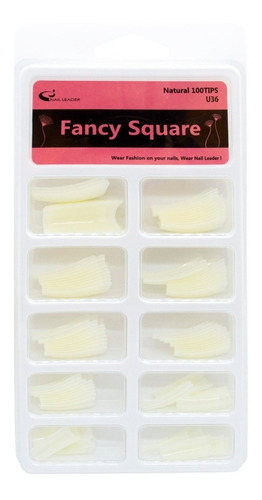Fancy Square Tips Blanco Uñas Esculpidas Caja X 100 U36