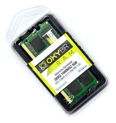 Memória Ram Ddr3 1600mhz 8gb Notebook Oxybr