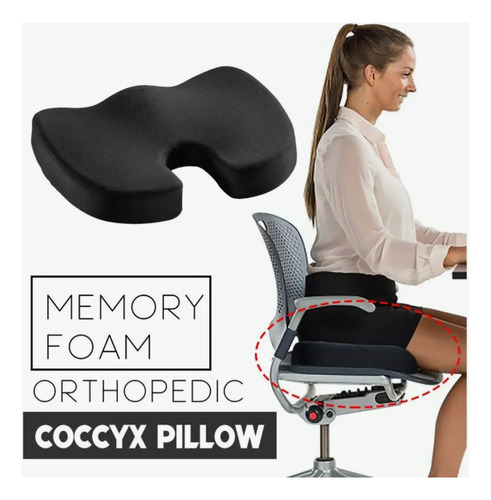 Cojín Asiento Coxis Ortopédico Ergonómico Con Memoria Silla