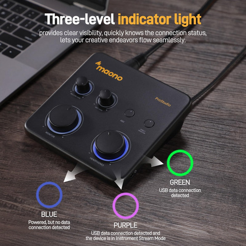 Interface De Áudio Usb Maono Para Pc: Interface Com O Of