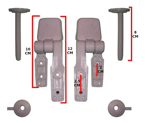 Bisagras Herrajes Plásticos Asiento Tapa Inodoro - Belgrano