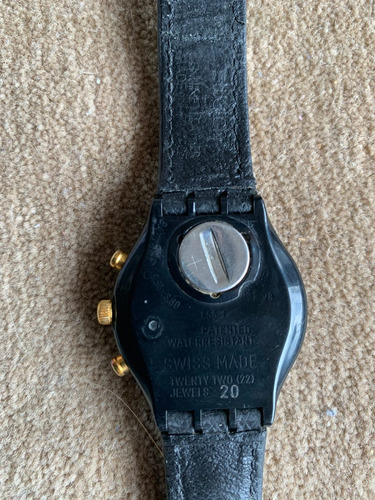 Relogio Swatch, Cronografico,anos 90, Otimo Estado,pul.couro