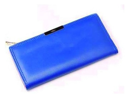 Billetera Mujer Sobre Azul Lisa 1 Cierre - M03-0007