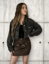 Comprar Falda Miss Mia Mia Vinipiel Negra Con Cinturon Mujer Talla M