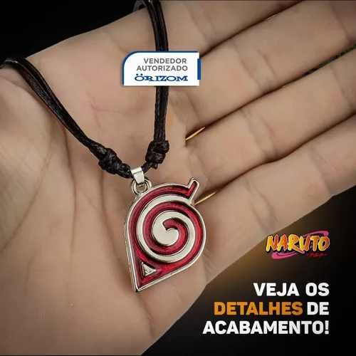 Colar naruto simbolo da aldeia da folha