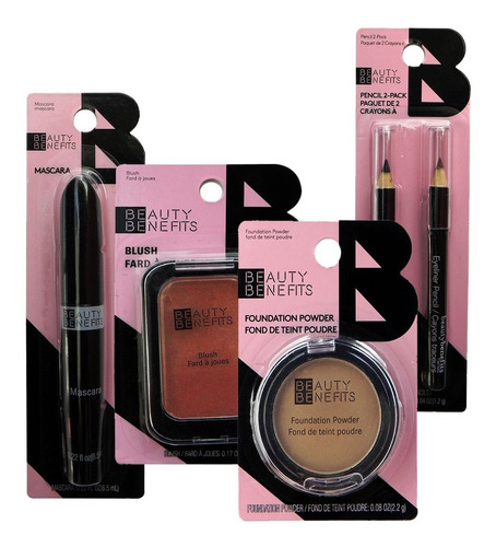 Kit Para Rostro Y Ojos 4pz Beauty Benefits Foundation Powder