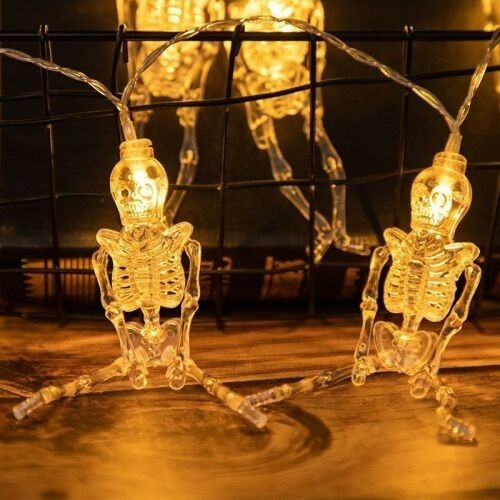 Imagen 2 de 10 de Guirnalda Halloween Led Esqueleto Calabaza Calavera Luminoso
