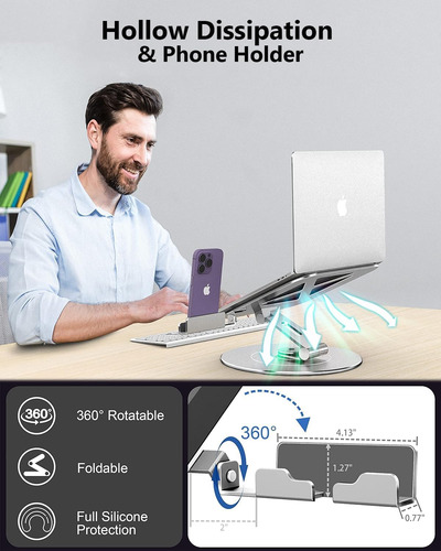 Soporte Ajustable Para Computadora Portátil Con Base Girator