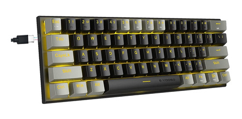 Teclado Para Juegos E-yooso, Interruptor Azul/60% Mecanico