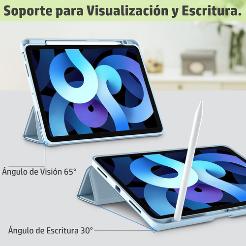 Funda Para iPad Air 5 Air 4 Generación 10.9 Pulgadas Con Lápiz Ranura Azul Claro
