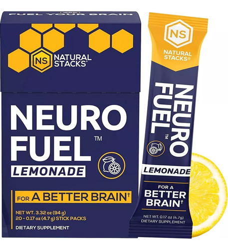 Natural Stacks Neuro Fuel Lemonade A Better Brain 3.32oz 94g