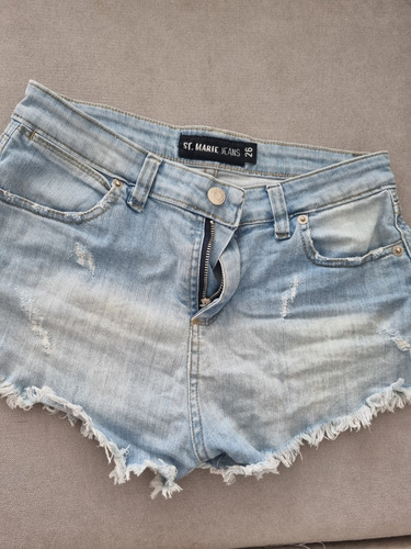 Short Jean Clarito. Tiro Alto. Mujer. Talle 26. 