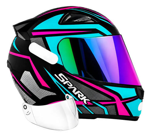 Capacete Ebf Spider Tiffany Mais Viseira Camaleão