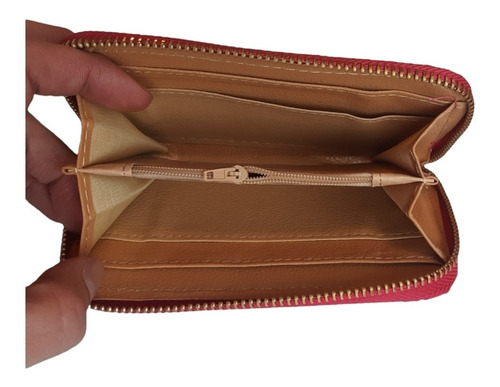 Imagen 4 de 4 de Billetera Mujer Eco Cuero Porta Tarjetas Dinero Mini Cierre