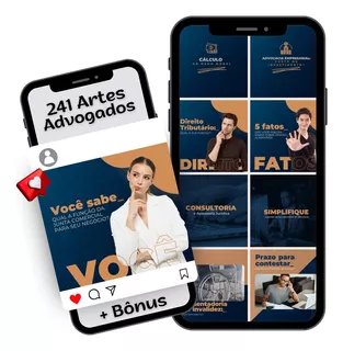 241 Artes Pack Canva Advogado Templates Editáveis +2 Bônus