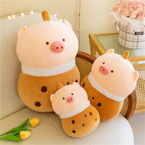 Nuevo Estilo Zhenzhu Taza De Té Con Leche Almohada Muñeca