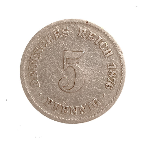 Alemania Imperio 5 Pfennig 1876 C Muy Bueno Km 3
