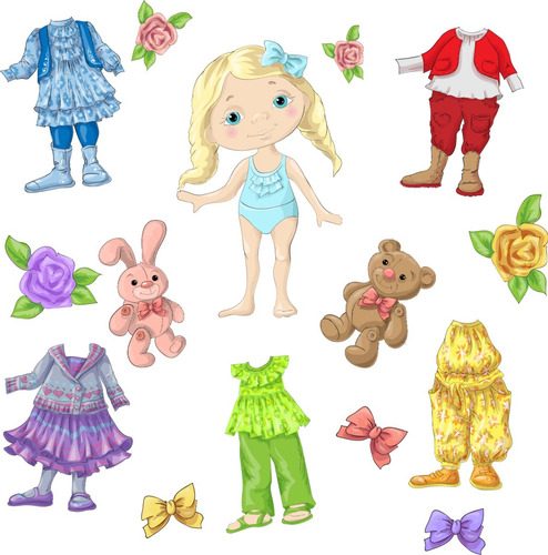 Kit Imágenes Digitales Muñecas Para Vestir Dolls