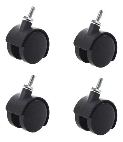 Ruedas Liso Negro Para Sillas O Mesas (pack De 4unidades) 