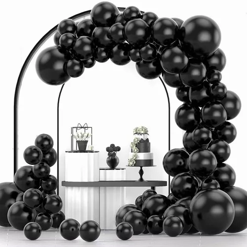 Arco De Globos Negro Decoración Set 129 Globos Negros