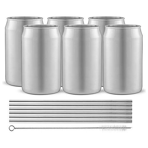 Joyjolt Cerveza Metal Puede Tumbler Con Straws Y 7dvgl