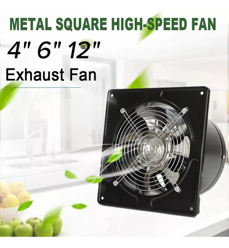 Extractor De Aire Ventilador Industrial Cocina 4''acero Inox Foowei