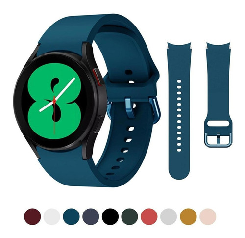 Correa de silicona para Galaxy Watch 4 (40 mm o 44 mm), color verde petróleo, ancho 20 mm