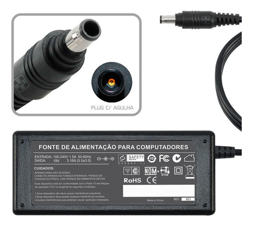 Fonte Carregador Para Samsung All In One Dp530abe-ka3br S555