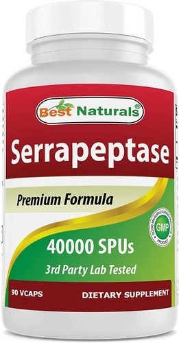 Serrapeptase Serrapeptasa 40,000 Spus 90 Capsulas Eg S09