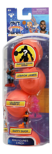 Space Jam Pack De 4 Mini Figuras Daffy-lola-lebron-sorpresa