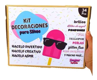 Decoraciones Para Slime X 34 Piezas / Glitter Fimos Crunchy