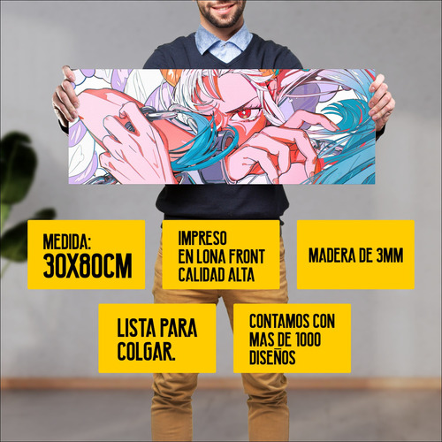 Cuadro Grande 30x80 Cm Horizontal One Piece Yamato Cadenas