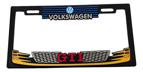 Par 2pz Porta Placa Hule Inyectado Figura Volkswagen Gti Am