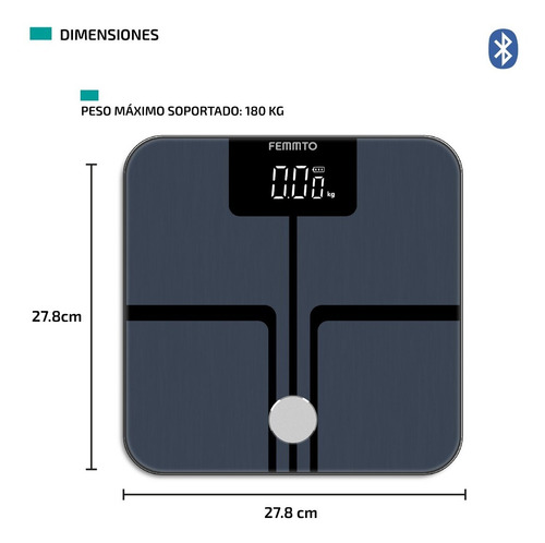 Imagen 8 de 10 de Balanza Digital Inteligente Para Personas De Baño Bluetooth