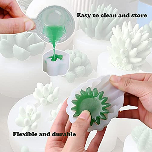. 4 Grandes Moldes De Silicone Para Plantas De Flores De