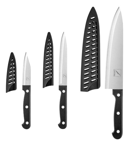 Cuchillos Cokuma Chef 20,3cm Utilitario 11,4cm Y Pelar 10,1